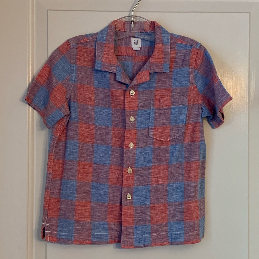 GAP Kids Short Sleeve Linen Camp Shirt